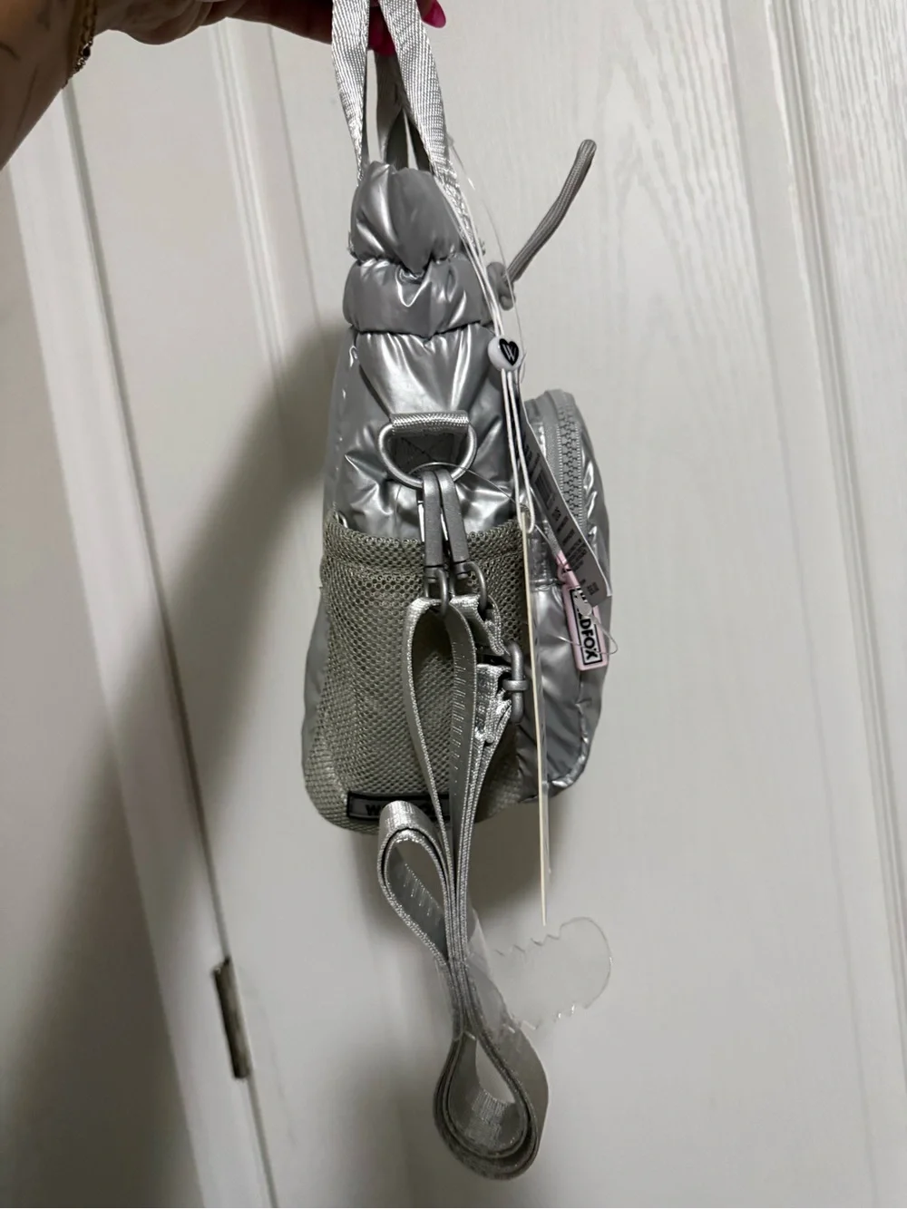 Wildfox Silver Puffer Crossbody Bag
